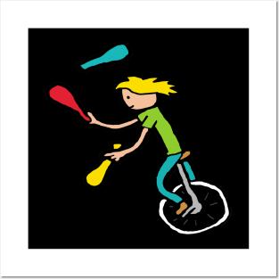 Unicycle Juggler Posters and Art